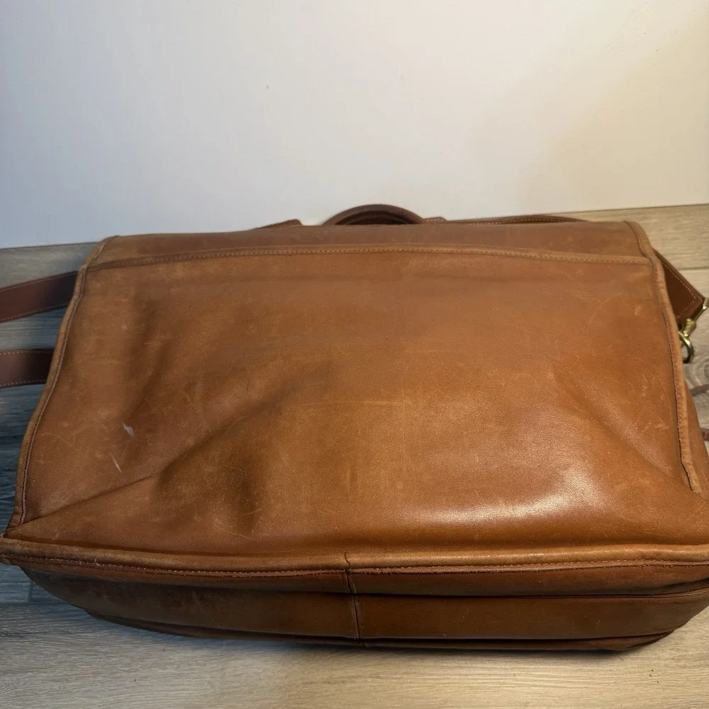 COACH VTG #0532 Prescott Leather Briefcase Messenger Laptop Shoulder Bag Luggage
